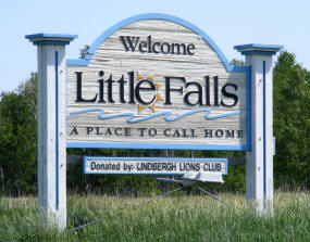Little Falls Minnesota Welcome Sign