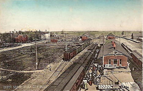 Railroad Depot, Rush City Minnesota, 1908