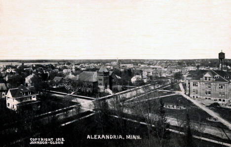 Birds eye view of Alexandria, Minnesota, 1912