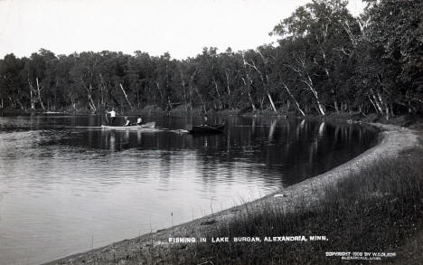 Fishing in Lake Burgan, Alexandria Minnesota, 1908