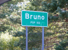 Bruno Minnesota Highway Sign
