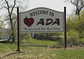 Welcome to Ada Minnesota sign