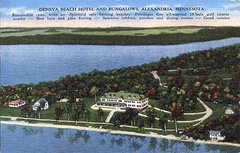 Geneva Beach Hotel, Alexandria Minnesota, 1940
