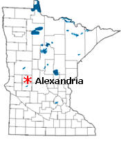 Location of Alexandria Minnesota