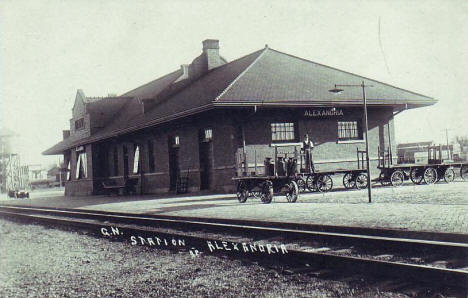 Great Northern Railroad Depot, Alexandria Minnesota, 1920's