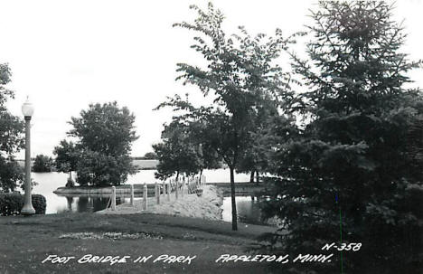 Foot Bridge in Park, Appleton Minnesota, 1930's
