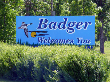 Welcome sign, Badger Minnesota, 2009
