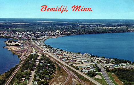 Aerial View of Bemidji Minnesota, 1960's