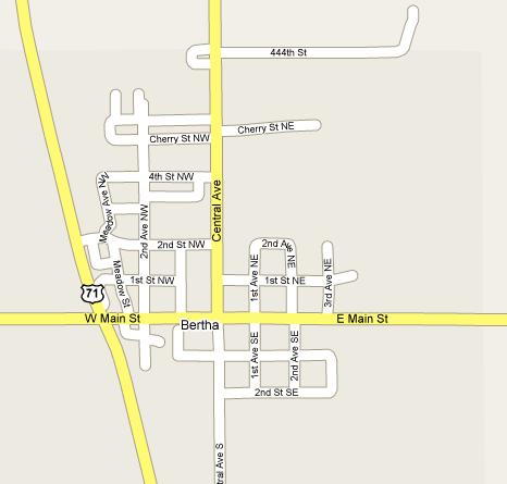 Street Map of Bertha Minnesota