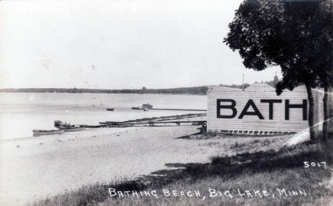 Bathing Beach, Big Lake Minnesota, 1940's?