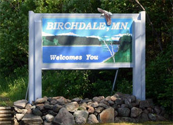 Birchdale Minnesota welcome sign