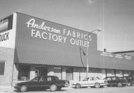 Anderson Fabrics Factory Outlet Store in downtown Blackduck