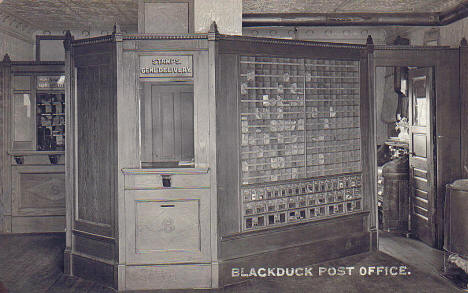 Interior of the Blackduck Minnesota Post Office, 1911