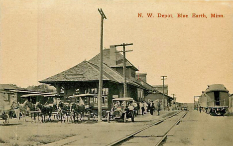 Northwestern Depot, Blue Earth Minnesota, 1910's