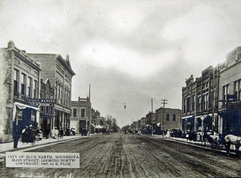 Main Street looking north, Blue Earth Minnesota, 1907