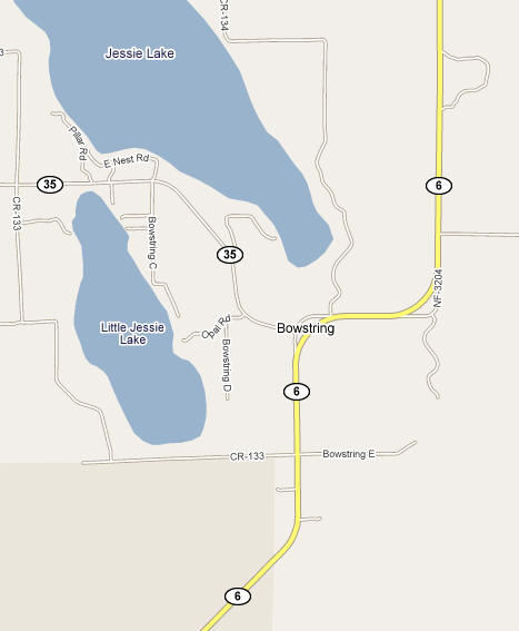 Map of the Bowstring Minnesota area
