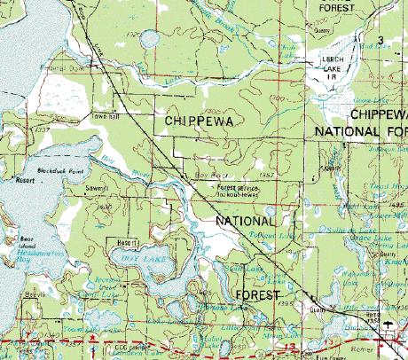 Topographic Map of Boy River Minnesota