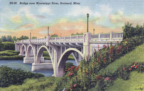 Mississippi River Bridge, Brainerd Minnesota, 1938