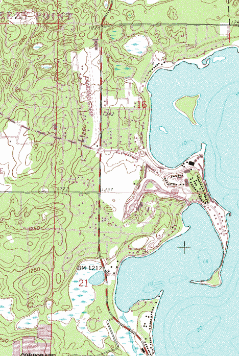 Topographic map of the Breezy Point Minnesota area