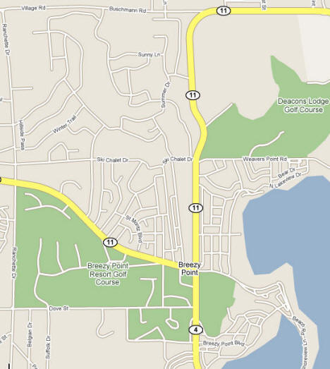 Map of Breezy Point Minnesota