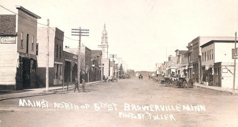 Main Street north of 5th Street, Browerville Minnesota, 1910's