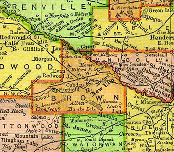 1895 Map of Brown County