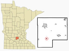 Location of Brownton Minnesota