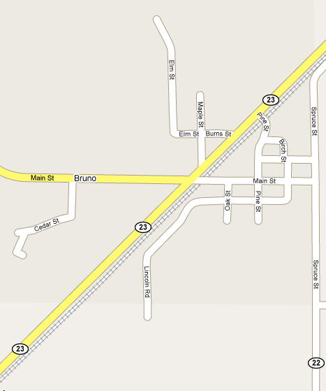 Bruno Minnesota Street Map