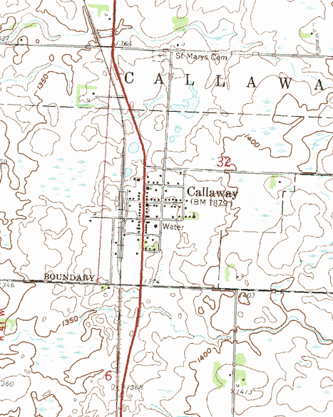 Topographic Map of the Callaway Minnesota area