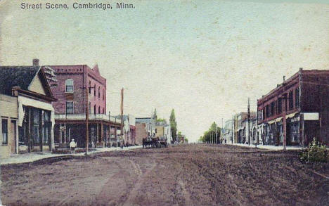 Street scene, Cambridge Minnesota, 1911