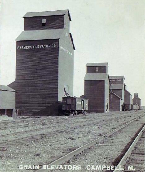 Grain Elevators, Campbell Minnesota, 1910