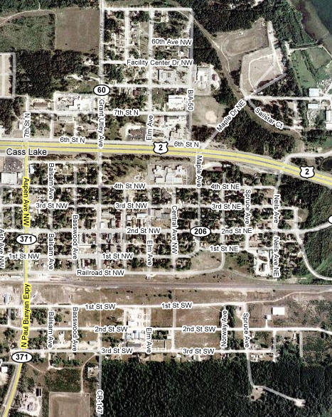 Aerial Photo of Cass Lake Minnesota