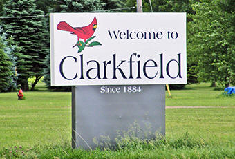 Clarkfield Minnesota welcome sign