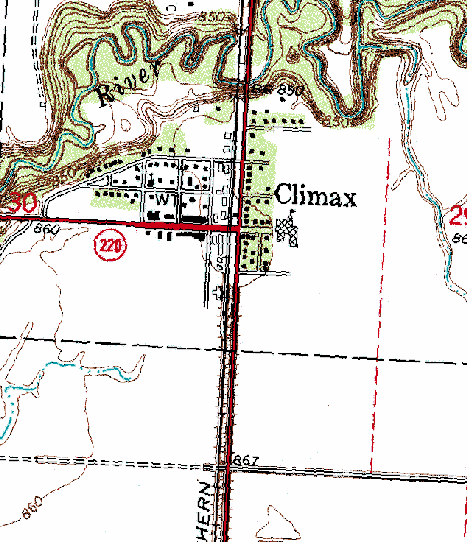 Topographic Map of Climax Minnesota