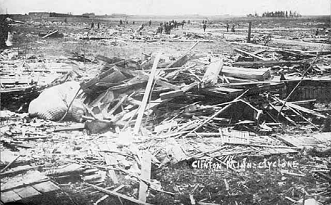 Tornado damage, Clinton Minnesota, 1908
