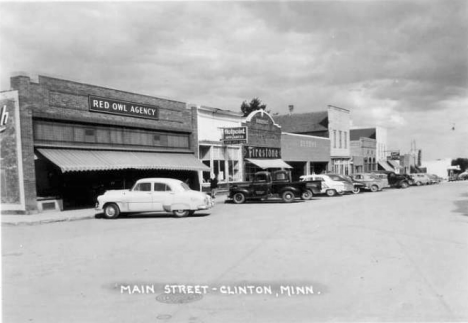Main Street, Clinton Minnesota, 1950's