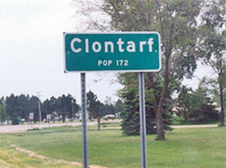Clontarf Minnesota population sign