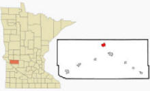 Location of Clontarf, Minnesota
