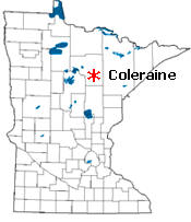 Location of Coleraine Minnesota
