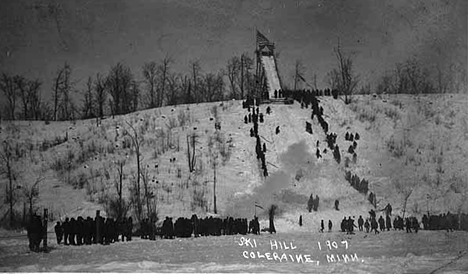 Ski hill at Coleraine Minnesota, 1907