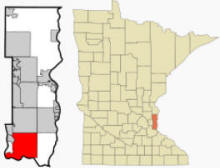 Location of Cottage Grove Minnesota