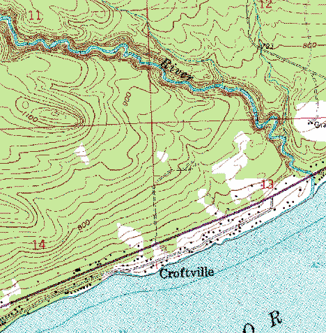 Topographic Map of Croftville Minnesota