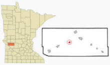 Location of Danvers, Minnesota