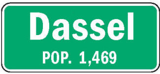 Dassel Minnesota population sign