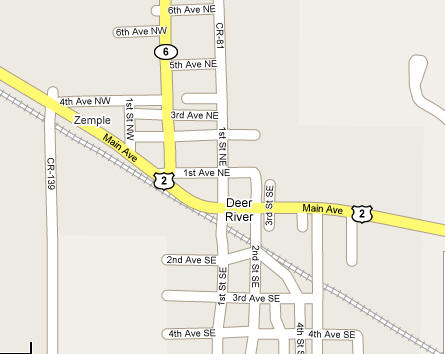 Map of Deer River Minnesota