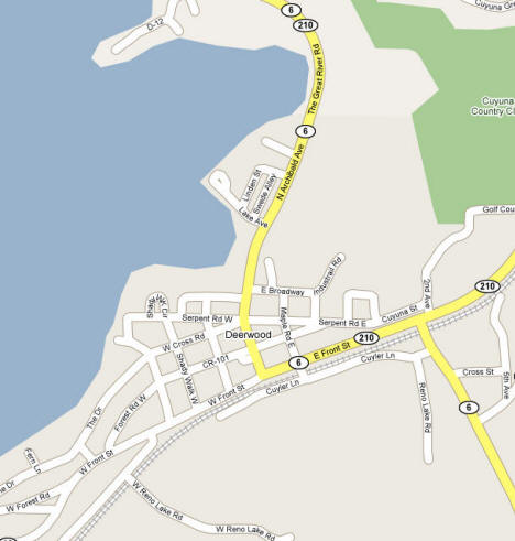 Street Map of Deerwood Minnesota
