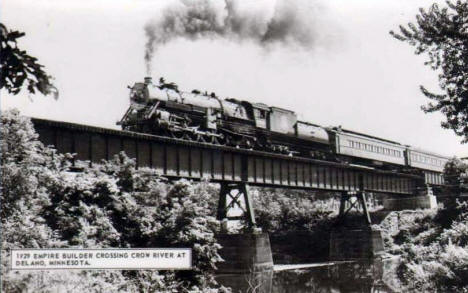 The Empire Builder crossing the Crow River at Delano Minnesota, 1929
