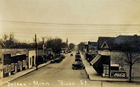River Street, Delano Minnesota, 1930's?