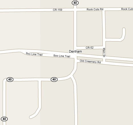 Street map of Denham Minnesota