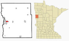 Location of Dilworth Minnesota
